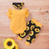 Cotton fabric 3PCS Sunflower Little Miss - 4 Seasons Family