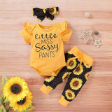 Cotton fabric 3PCS Sunflower Little Miss - 4 Seasons Family