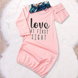 Baby NewBorn Love at first Sight Floral Print Pajamas and Headband - 4 Seasons Family