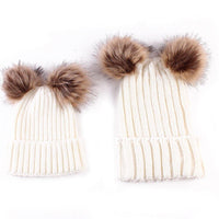 "Mommy & Me " Double PomPom Matching Beanies - 4 Seasons Family